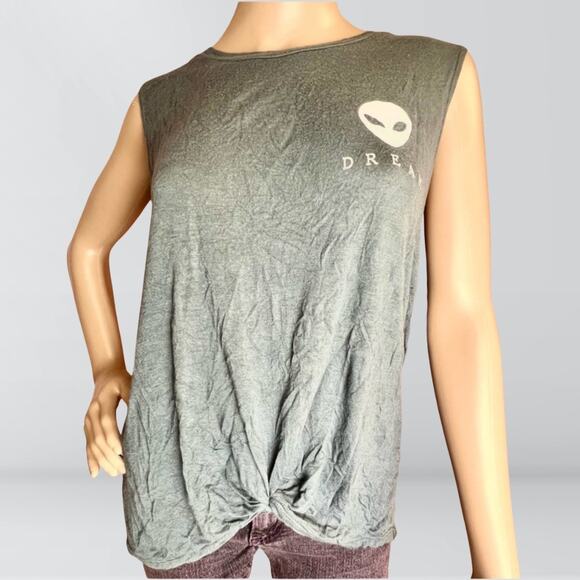 Riot Queen Alien Dream Knotted Front Tank Top - Picture 1 of 3